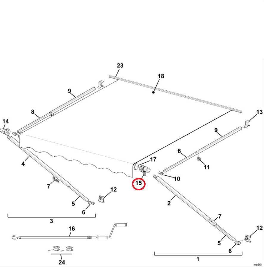 Carefree RV Awning Drive Head R001644WHT